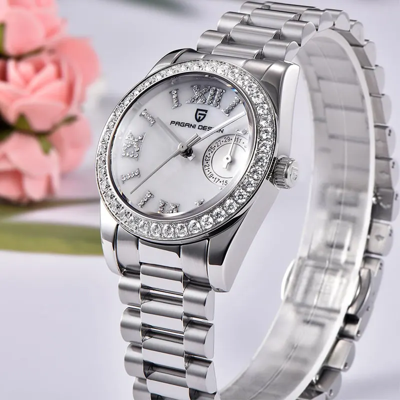 2025 PAGANI DESIGN 32 มม.นาฬิกาข้อมือสตรี VH65 ควอตซ์นาฬิกายี่ห้อ Sapphire Glass นาฬิกาสแตนเลส 100M นาฬิกากันน้ํา