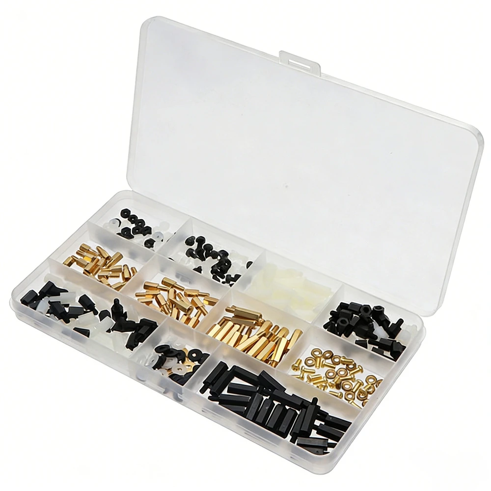 360-pz-distanziatori-esagonali-in-plastica-dadi-e-rondelle-per-schede-madri-pcb-dadi-e-rondelle-in-rame-m3-a-passaggio-singolo