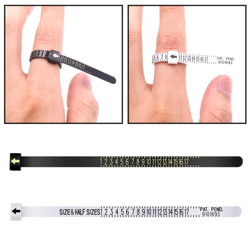 Set di misurazione del misuratore dell'anello Misuratore di misura del dito riutilizzabile Strumento di misura Misurazione dei