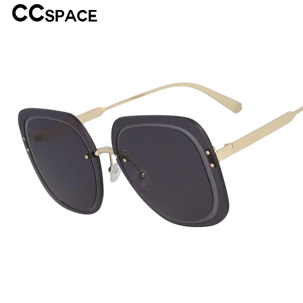 53115 Oversized Square Rimless Sunglasses Women Popular Brand Designer Retro Men Summer Style UV400