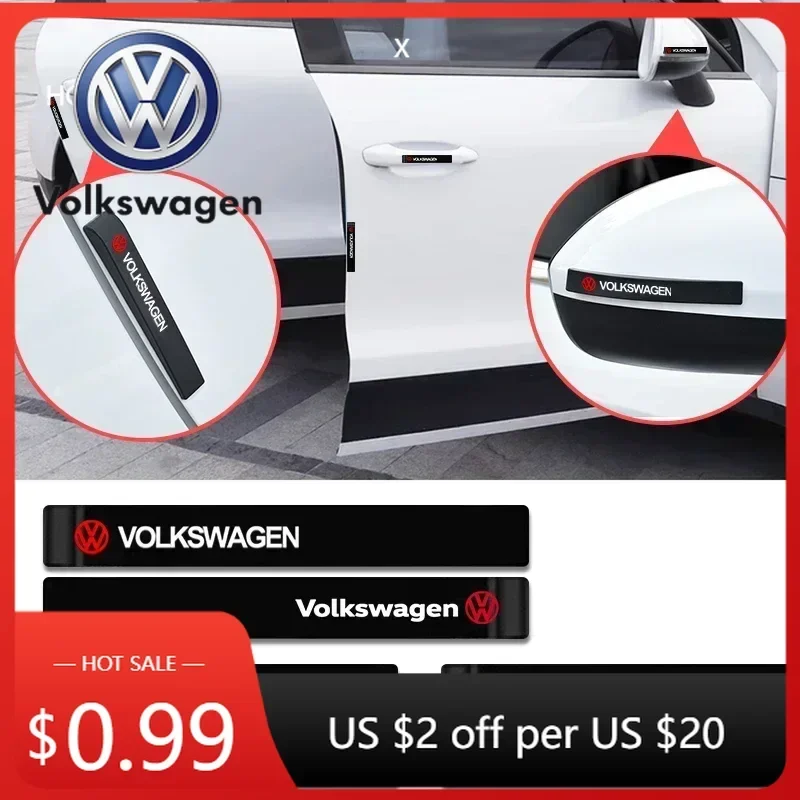 

For VOLKSWAGEN VW 6Pc Rubber Car Door Bumper Anti-collision Strip Protector Car Accessories For Volkswagen VW R Golf 4 5 Passat