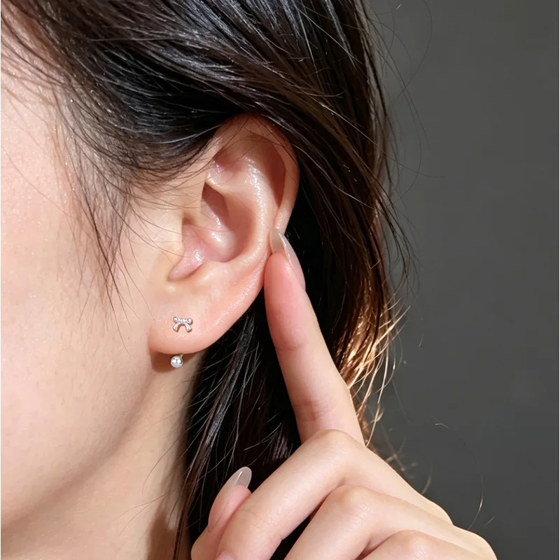 S999 Sterling Silver Bow Dangle Threader Earrings For women Minimalist Fashion Versatile Sweet Niche Design Ear Jewelry