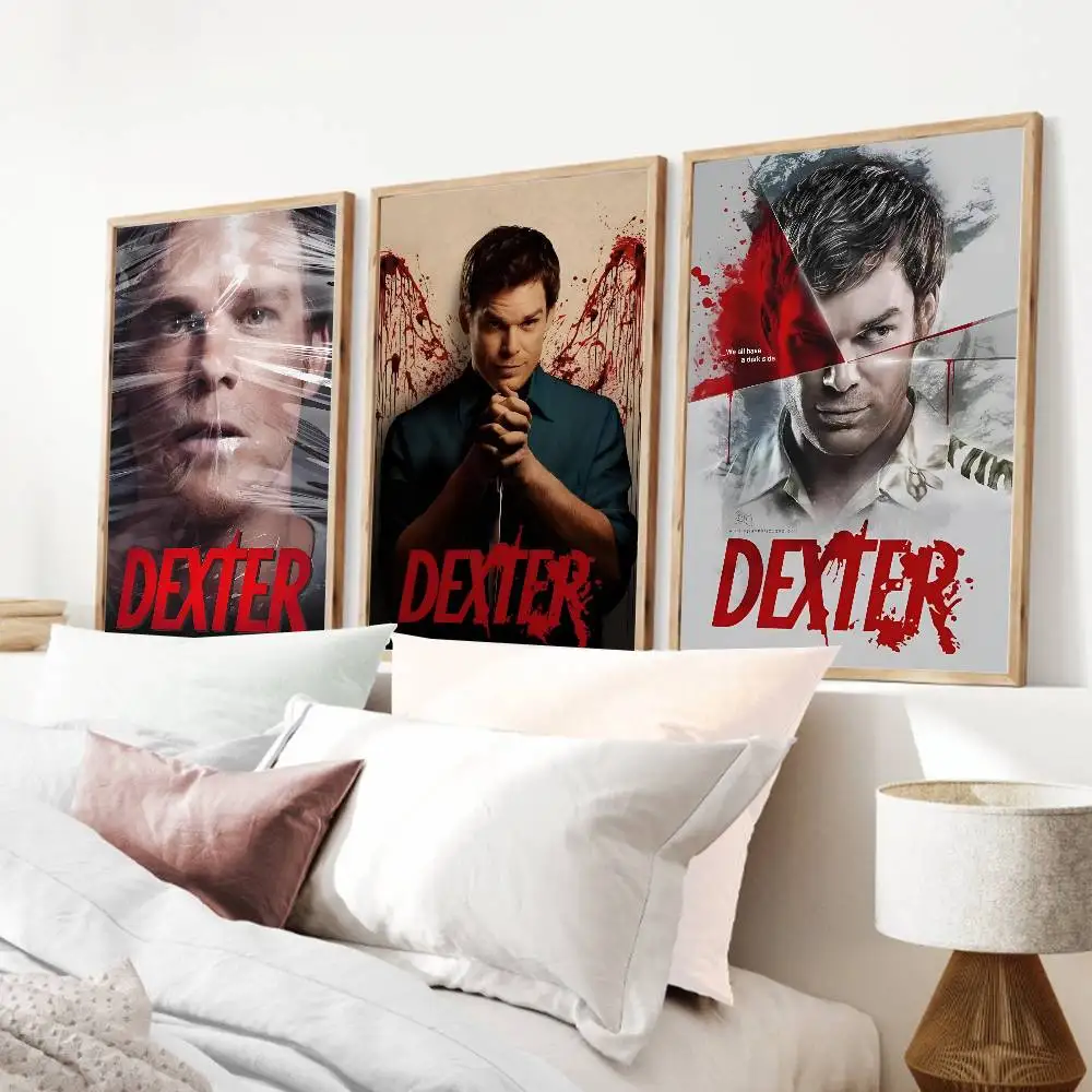 Dexter Morgan Character   Poster Self-adhesive Art Waterproof Paper Sticker Coffee House Bar Room Wall Decor
