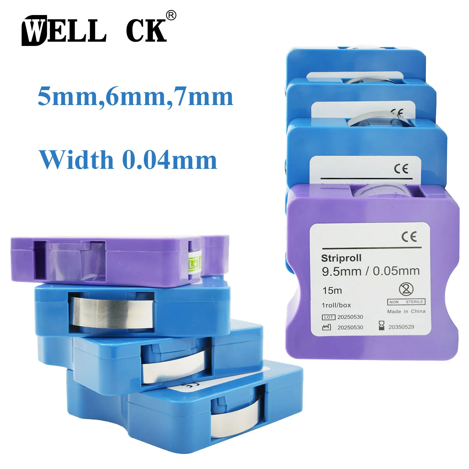 1Roll Dental Stainless Steel Matrix Bands Matrix Strips Matrice Bands Striproll 5mm/6mm/7mm Width 0.04mm Dentistry Materials