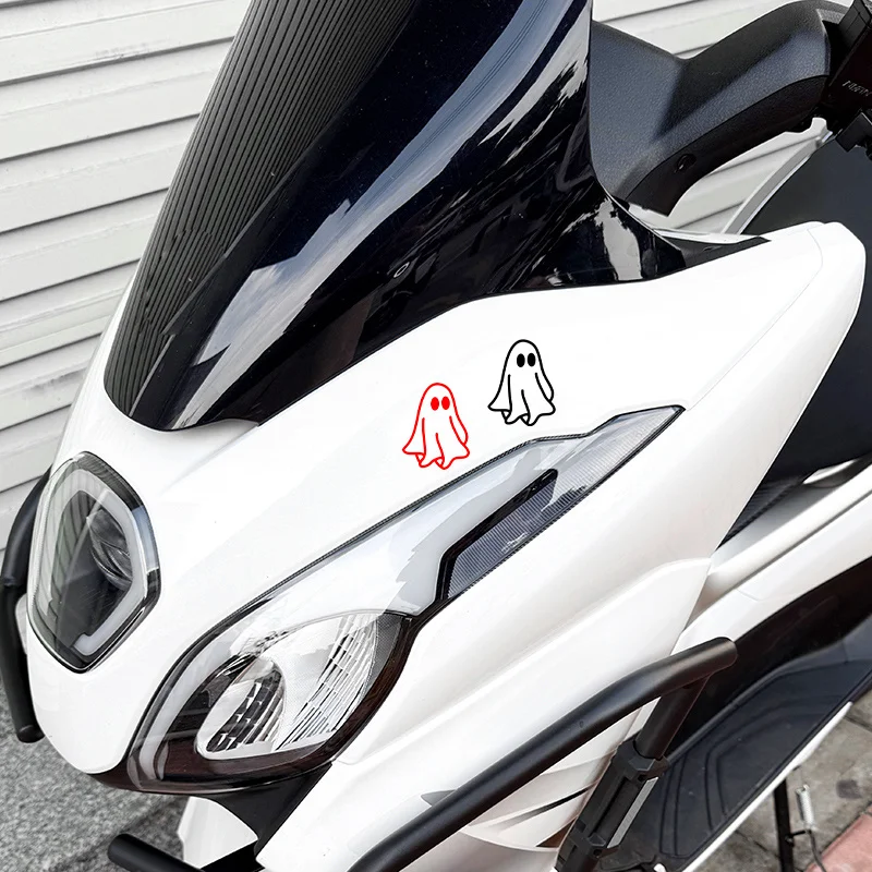 

Car Rearview MirrorLine Art Ghost Waterproof Vinyl Stickers, Removable Decals for Motorcycle Helmet, Bike,