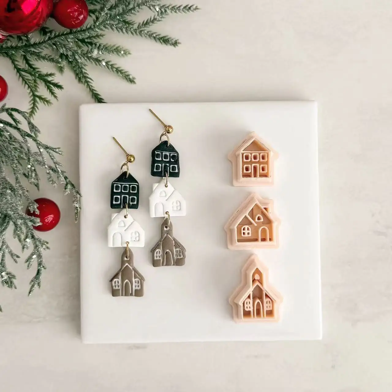 Christmas Tree Polymer Clay Cutters | Christmas Clay Cutter | Winter Clay Cutter | Polymer Clay Cutter for Earring Making | Ho