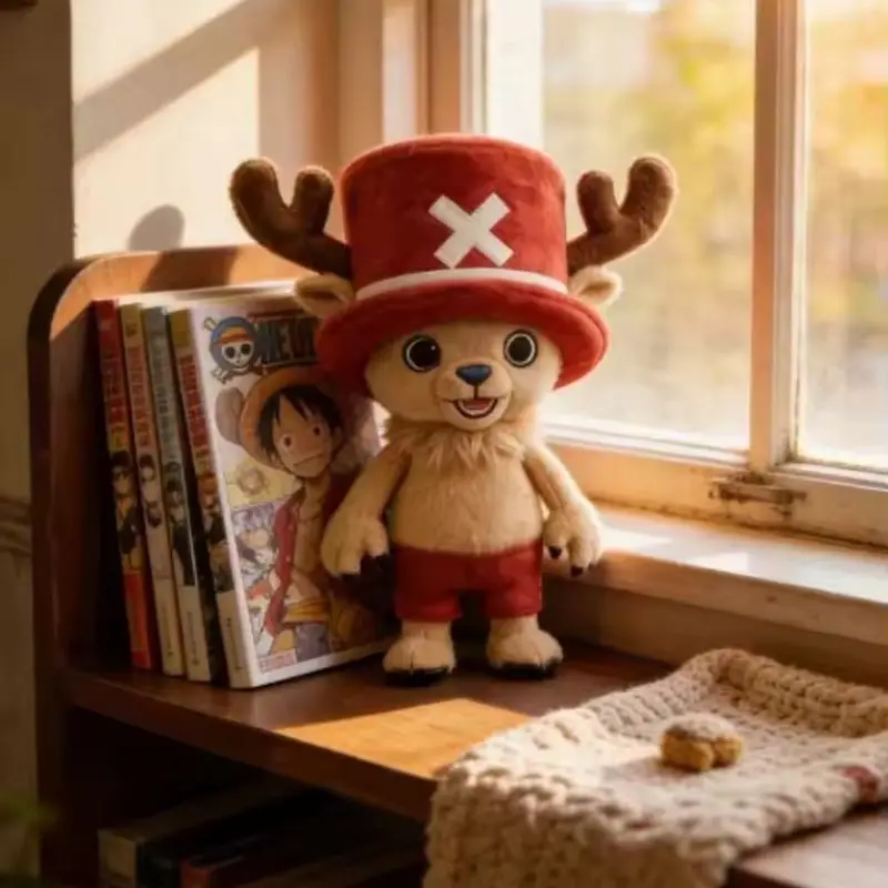 

Bandai Anime One Piece Tony Chopper Plush Doll Cute Ship Doctor Deer with Pink Hat Anime Peripherals Toy Birthday Christmas Gift
