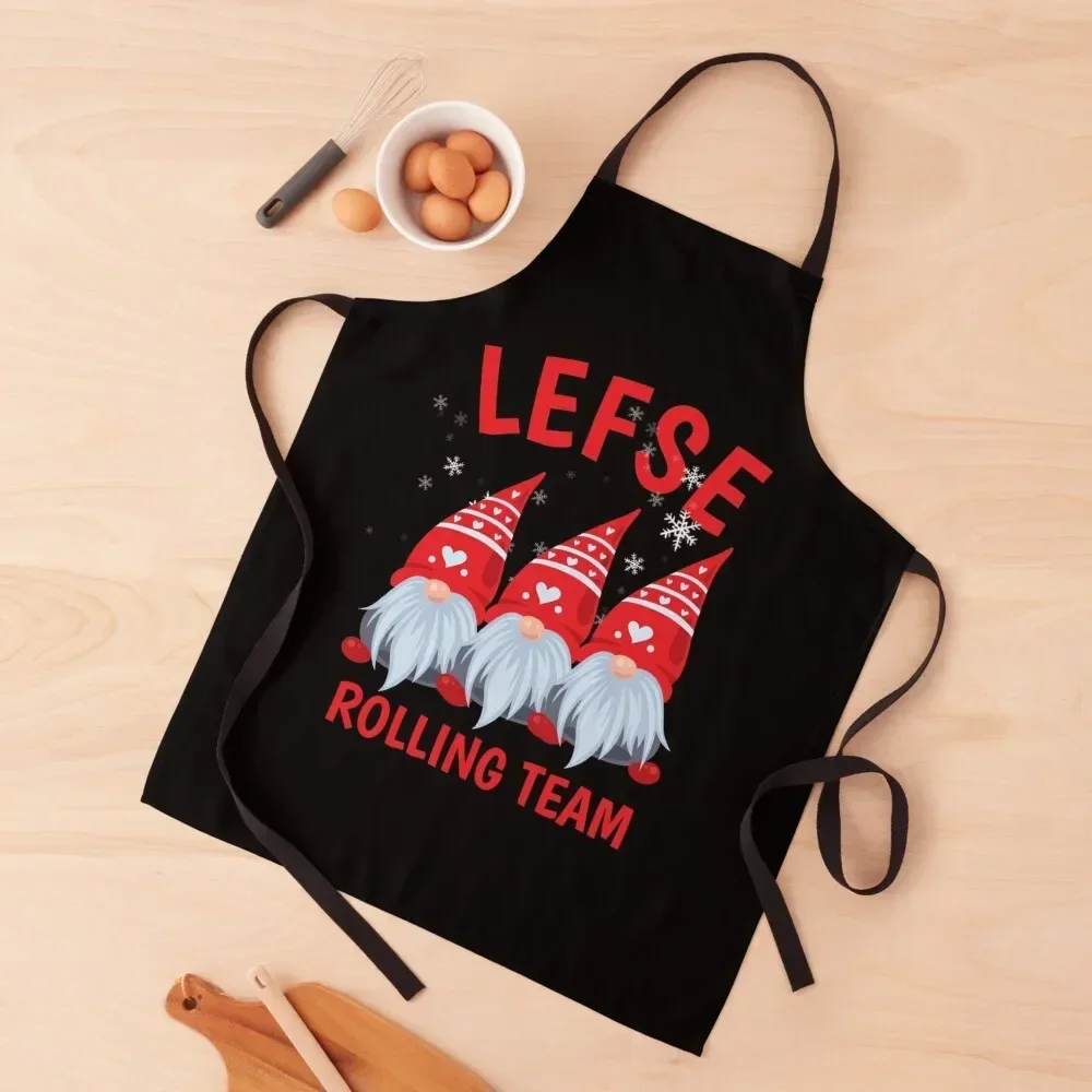 

lefse rolling team matching family - Christmas gnome gnomies Apron Kitchen Accessories 2022 Cute Kitchen Apron