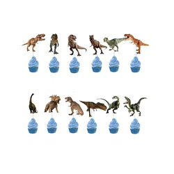 12pcs Dinosaur Cake Topper Boy Kid Jungle Safari tema festa di compleanno decorazione della torta forniture per Baby Shower accessori per torte Dino