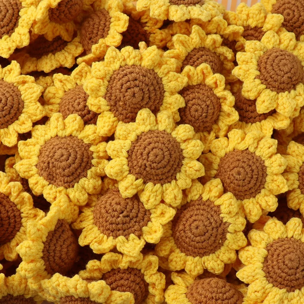 Cartoon Wool Cute Fruit Orange Sunflower Knitted Strawberry Fruits Wool Crochet Knitting Supplies Hand Knitted Strawberry