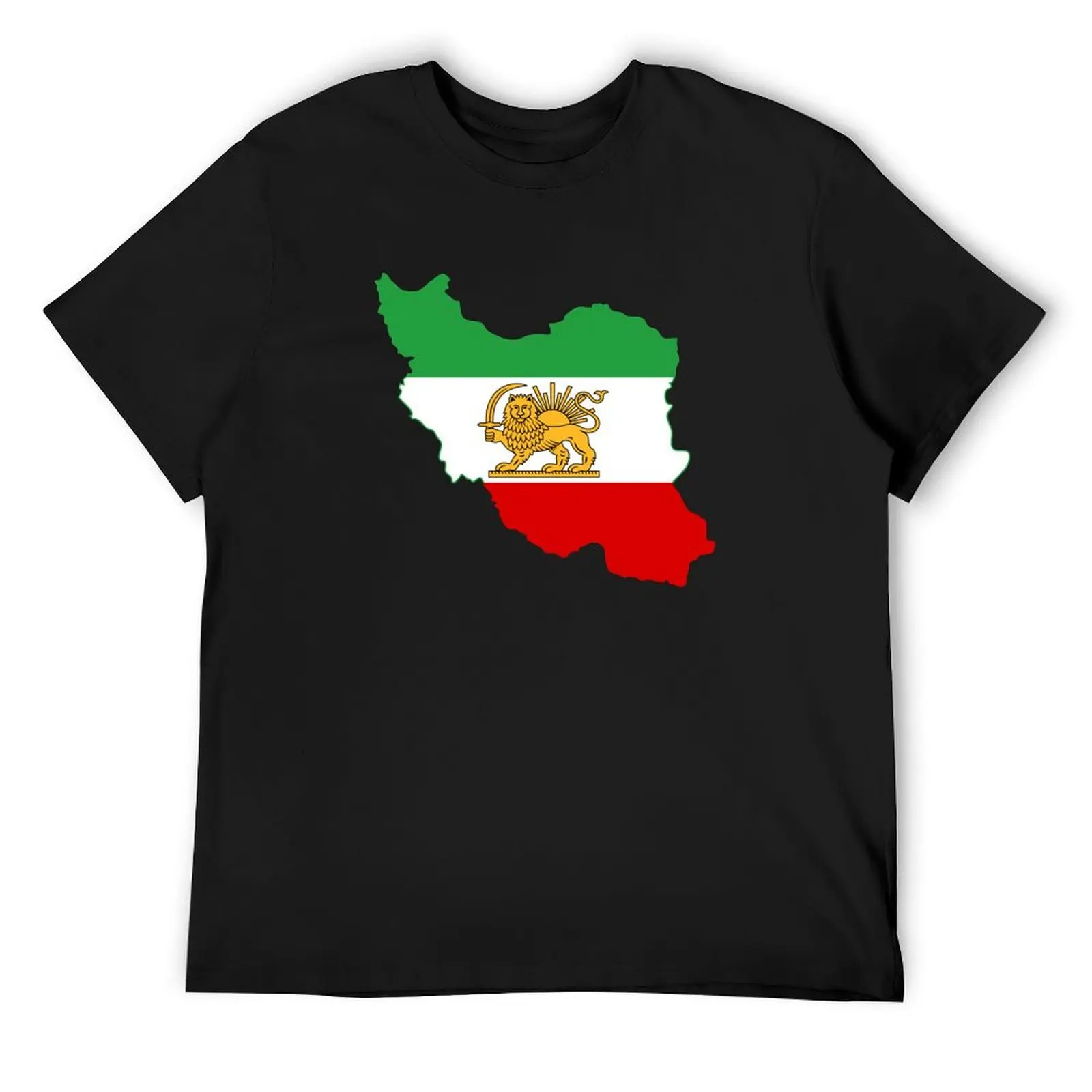 Flag Map of Iran, Iranian Flag, 1964-1980 T-Shirt Blouse graphic shirts quick-drying funny t shirts men