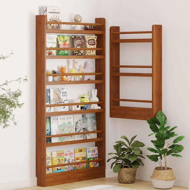 

Wall Mounted Bookshelf, Multi-layer Ultra-thin Bookshelf, Newspaper Rack, Narrow Seam Picture Book and Magazine Storage Shelf