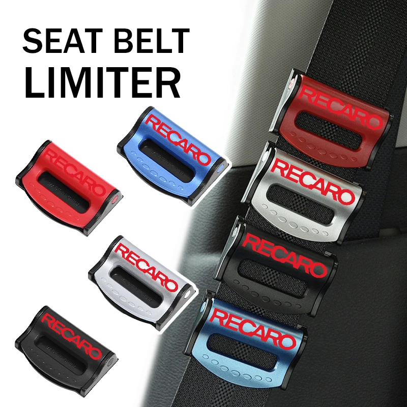 Adjustable Car Logo Safety Belt Stopper Buckle Clip Seat Belt Fixing Limiter Clips Auto Interior Accessories For Recaro