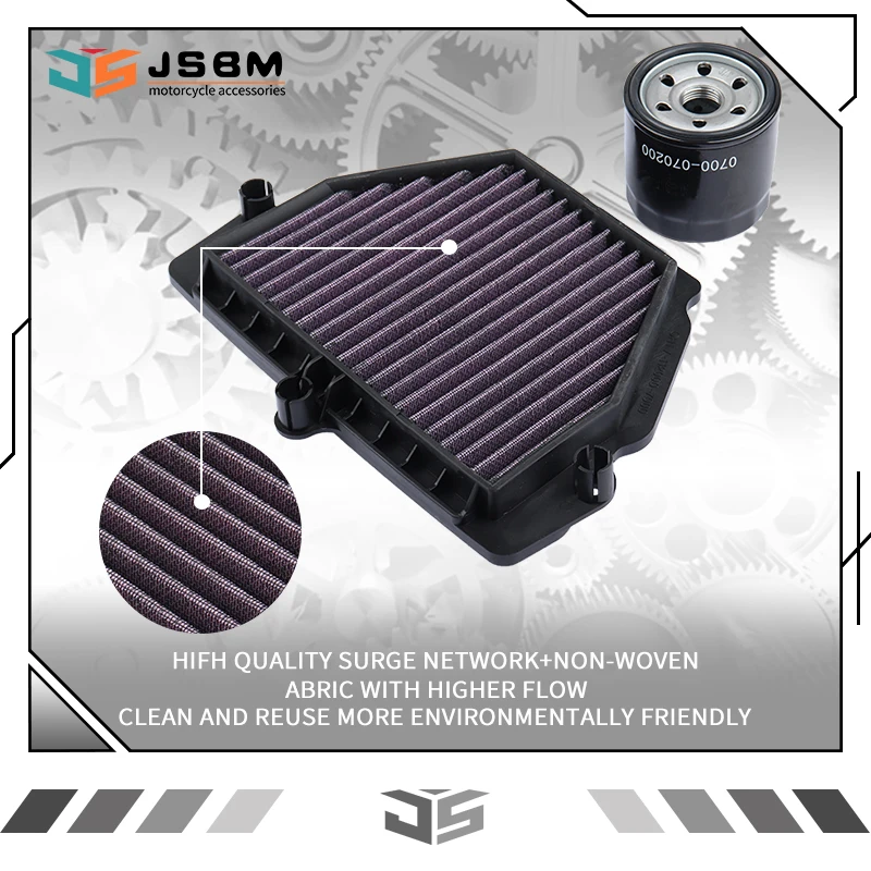 

JSBM Motorcycle High Flow Air Filter Oil Filters For CFMOTO 650SR 675SR-R 675SS 675NK CF650-10 675 NK SR-R SS SR 0700-07200