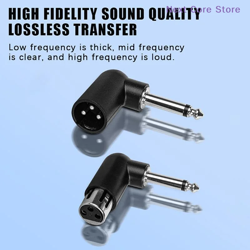 [NC]XLR To 6.35mm Audio Adapter Right Angle Plug Professional Converter For Wireless Microphone Guitar Mixer Sound System Use