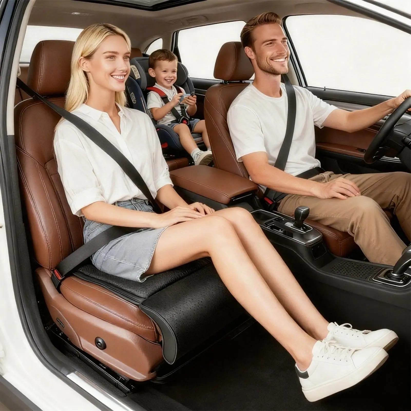 

Подушка-удлинитель автомобильного сиденья, Нескользящая регулируемая дышащая подушка для удлинителя ног автомобиля, поддержка спины для переднего и заднего пассажира водителя