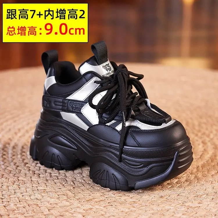 Dad shoes women's singles shoes 2026 spring new popular thick soled sponge cake casual sports shoes