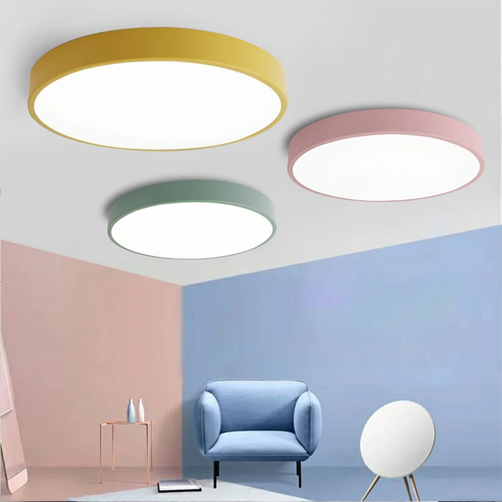 Nordic modern circular LED ceiling light living room bedroom corridor balcony children's room circular LED kitchen ceiling light