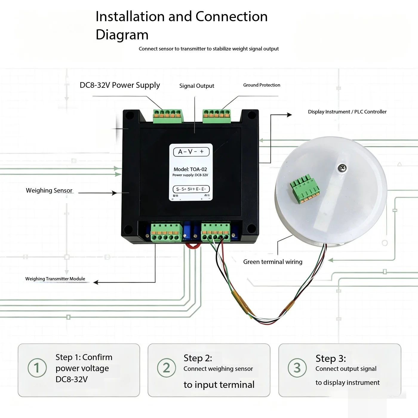 Spoke Load Cell Transmitter High Precision Weighing Sensor 4-20mA 0-10V RS485 Modbus RTU Amplifier Module