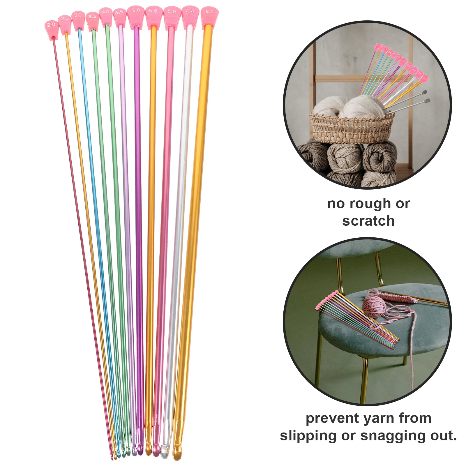 

11Pcs Knitting Crochet Hooks Set Metal Yarn Braiding Tools Comfortable Grip No Yarn Slipping Or Snagging Tunisian Crochet Hooks