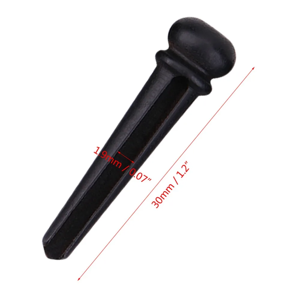 ​ 6 Stück ​ Ebenholz ​ Stegstifte aus Ebenholz ​ Abalone Dot Inlay Abalone Shell ​ ​ Gitarrenbrücke Pin ​ Ersatzteile ​ Teile für Akustikgitarre