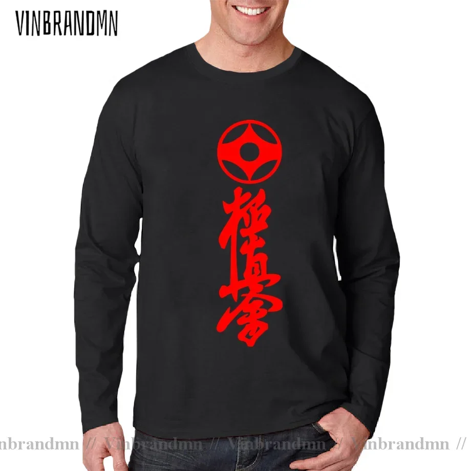 Kyokushin Karate Tops Streetwear Cotton Long Sleeve T shirt Men Homme Masutatsu Oyama Karate Japan T-Shirt Kyokushin logo TShirt