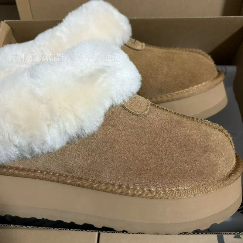 

GG Snow Boots Autumn-Winter Tatsit Fur Warm Fleece Lazy Shoes Ethnic Style