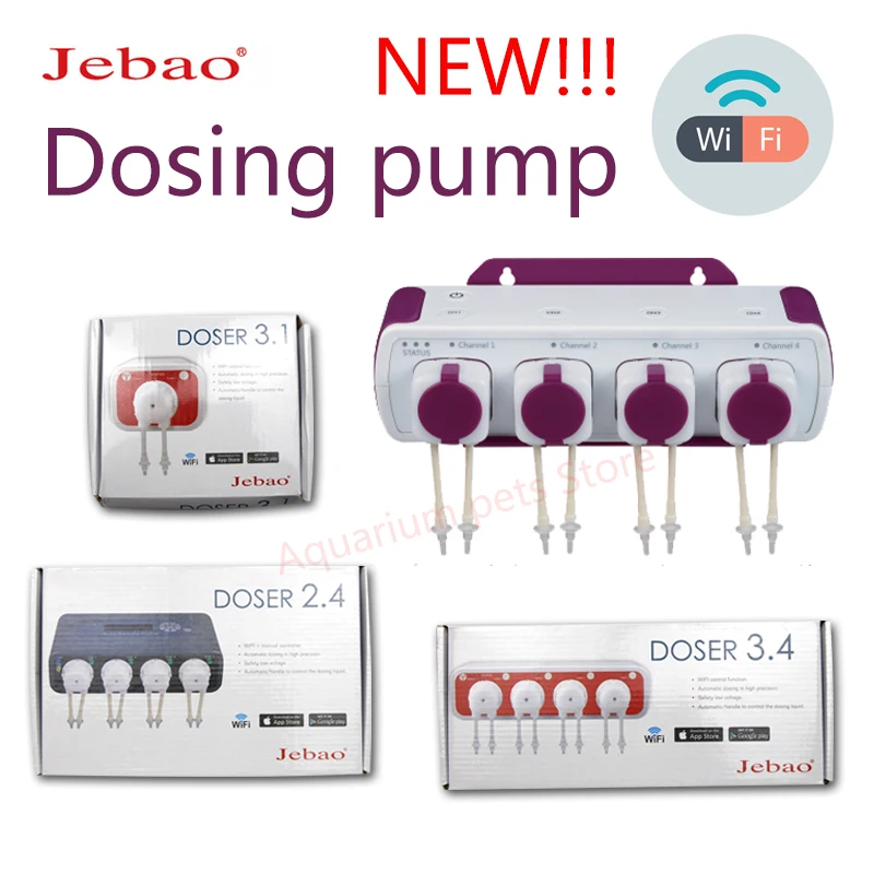 Jebao Water Pump Filter Auto Dosing Pump -Automatic Marine Reef Doser 3.1 3.4 WIFI Control 12V 3W 9W For Aquariums Accessoires