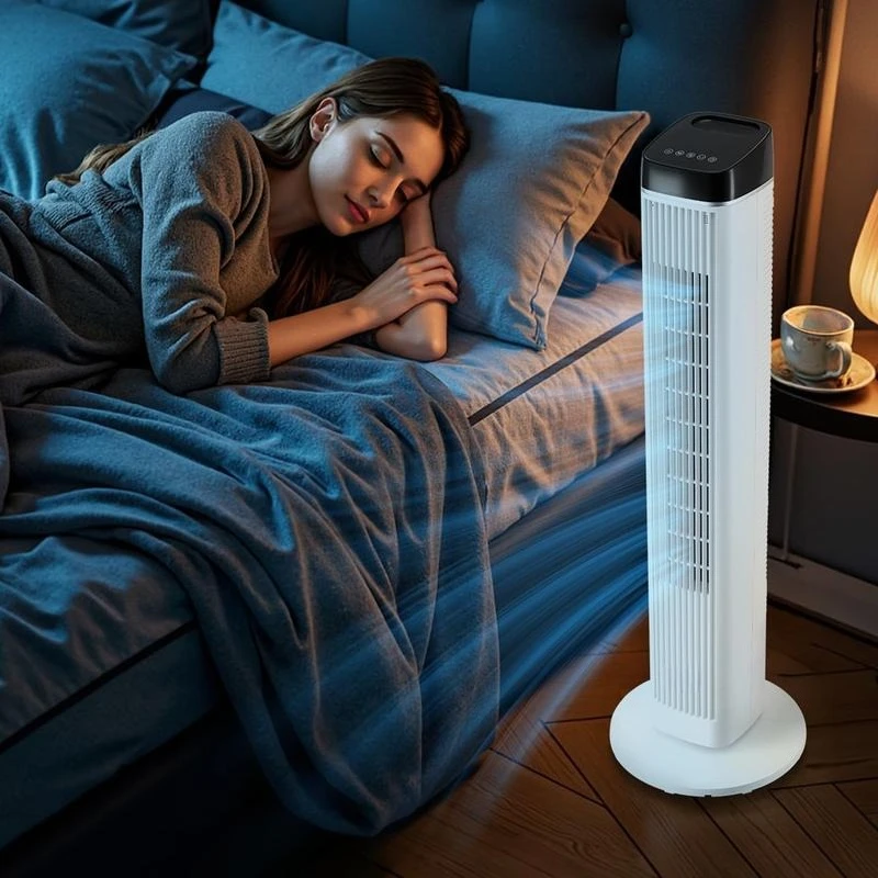 Tower Fan, 22 ft/s Velocity Quiet Floor Fan, 70° Oscillating Fans for Indoors with 3 Speeds, 4 Modes, 12H Timer, Portable Standing Bladeless Fan with Remote Control for Bedroom, Office, Home