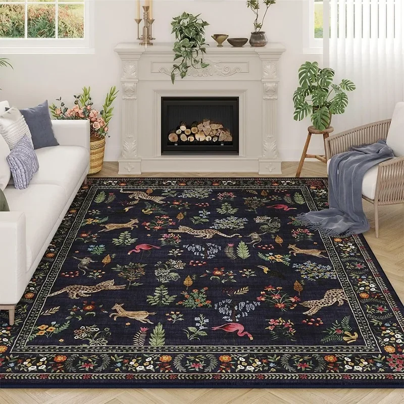 Carpet for Living Room Floral Animal Vintage Bedroom Rugs Soft Non Slip Floor Mat Nursery Decorative Plush Rug Alfombra 러그 Ковер - view 4