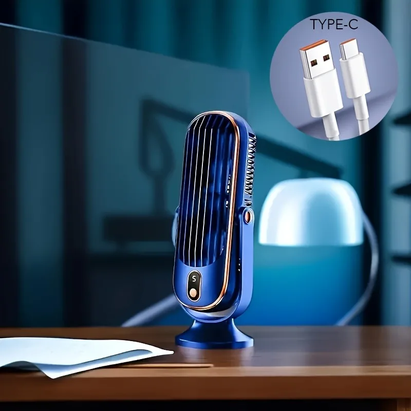 New Upgraded Large Battery Dual Motor Portable Fashion Desk Fan, Office, Travel, Camping, Outdoor RV Portable USB Fan view 3
