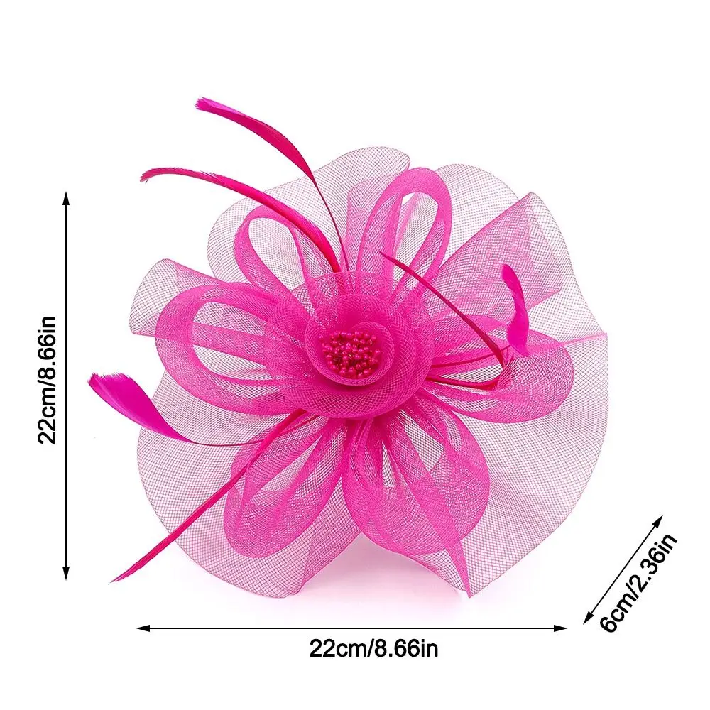 New Tea Party Flower Fascinators Kentucky Headband Derby Hat Wedding Cocktail Feathers Ribbon Fascinator Hats for Women
