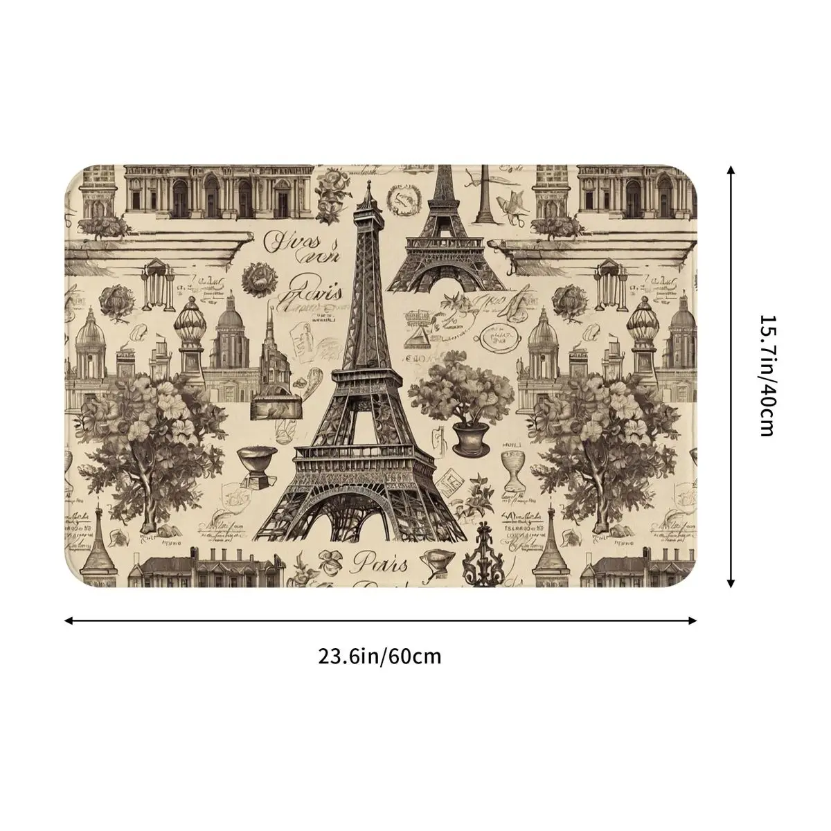 French Paris France Eiffel Tower Doormat Cushion Carpet Rug Kitchen Entrance Home Floor Mat for Living room Footpad Mats