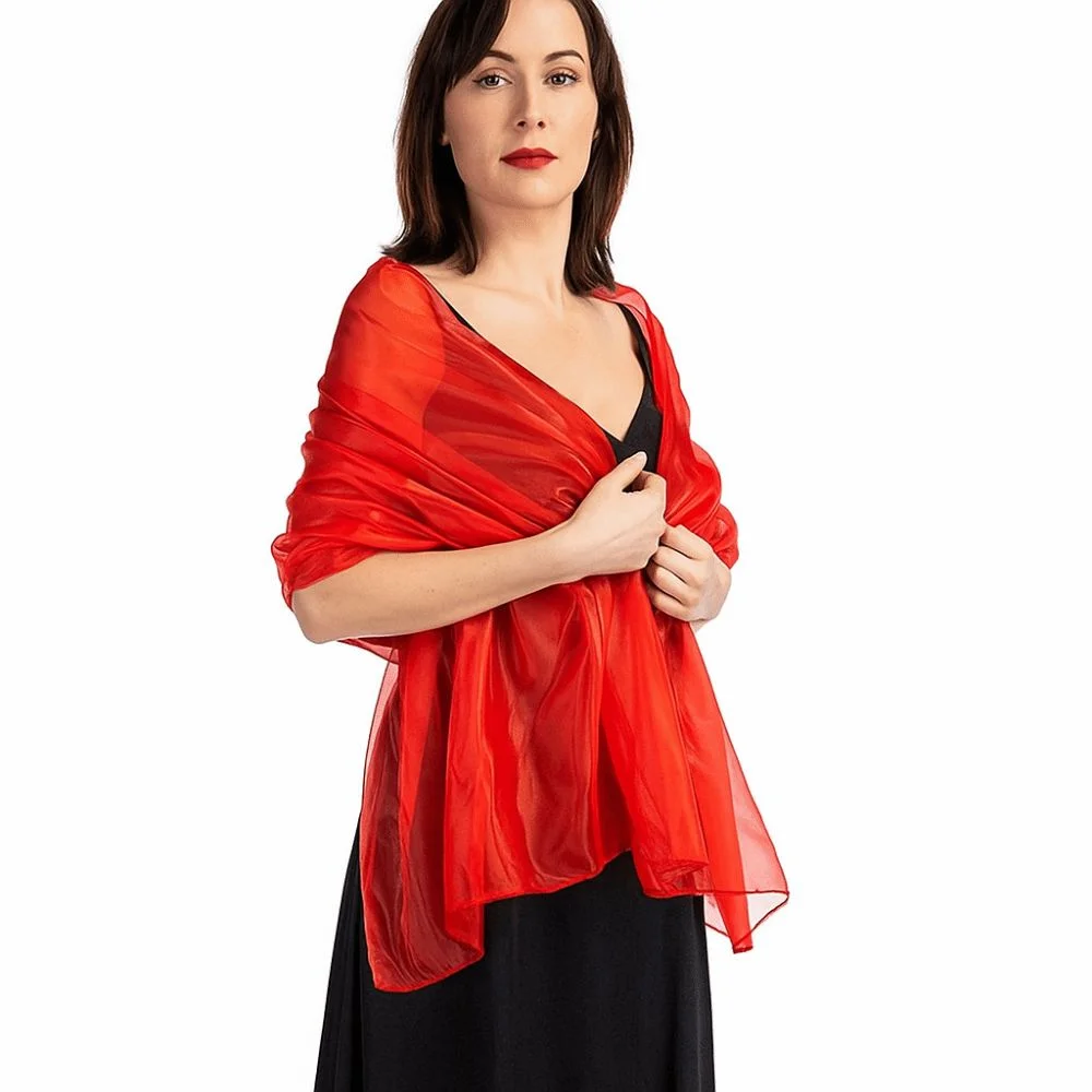 

Retro Pure Color Women Shawls Wraps Silky Shawl Elegant Wedding Shawl All-match Silver Party Capes Decoration Scarf Bridesmaid