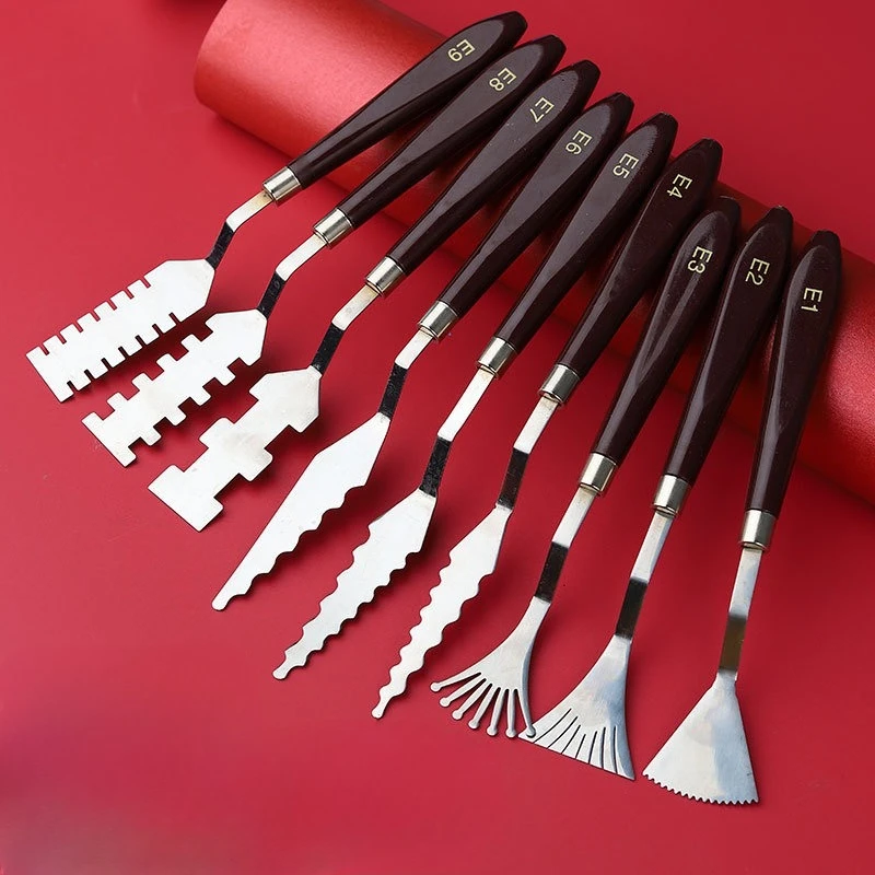 9-piece Set Stainless Steel Alien Scraper Palette/painting Knife for Oil Painting/watercolor/acrylic Painting Art Sets Supplies