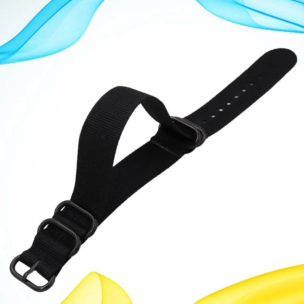 

1Pcs Adjustable Nylon Watch Band Durable Material 22mm Black Perfect Gift for Husband Boyfriend Friends Watch Strap