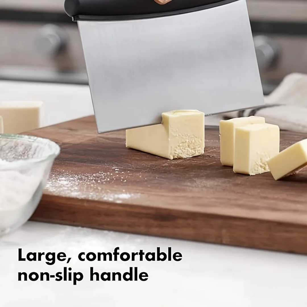 سكين تقطيع متدرج من الفولاذ المقاوم للصدأ، مكشطة عجينة البيتزا لقطع العجين والدقيق أداة خبز المطبخ