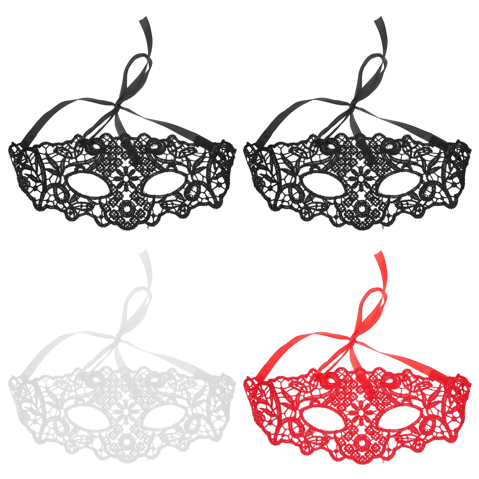 

4pcs Half Face Masks for Women Masquerade Party Cosplay Costume Wedding Event Lace Mask Soft Lightweight Costume for Halloween