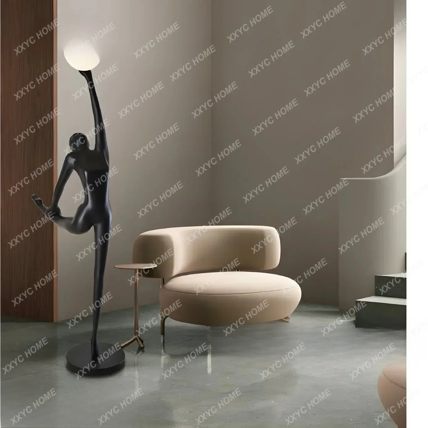 A Humanoid sculpture living room floor lamp art hotel lobby creative large-scale human body exhibition store ornament