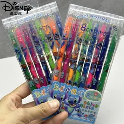 8/48pcs Disney Color Gel Pen Set Cute Lilo Stitch 8 Color Student Diy Account Pen Stationery Key Marker Gift Wholesale