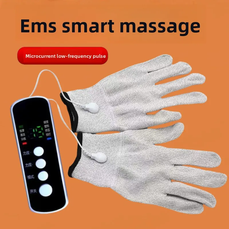 

EMS микротоковая перчатка для массажа пальцев, 10-режимная электротерапия для облегчения боли в руках и артрите, перезаряжаемая