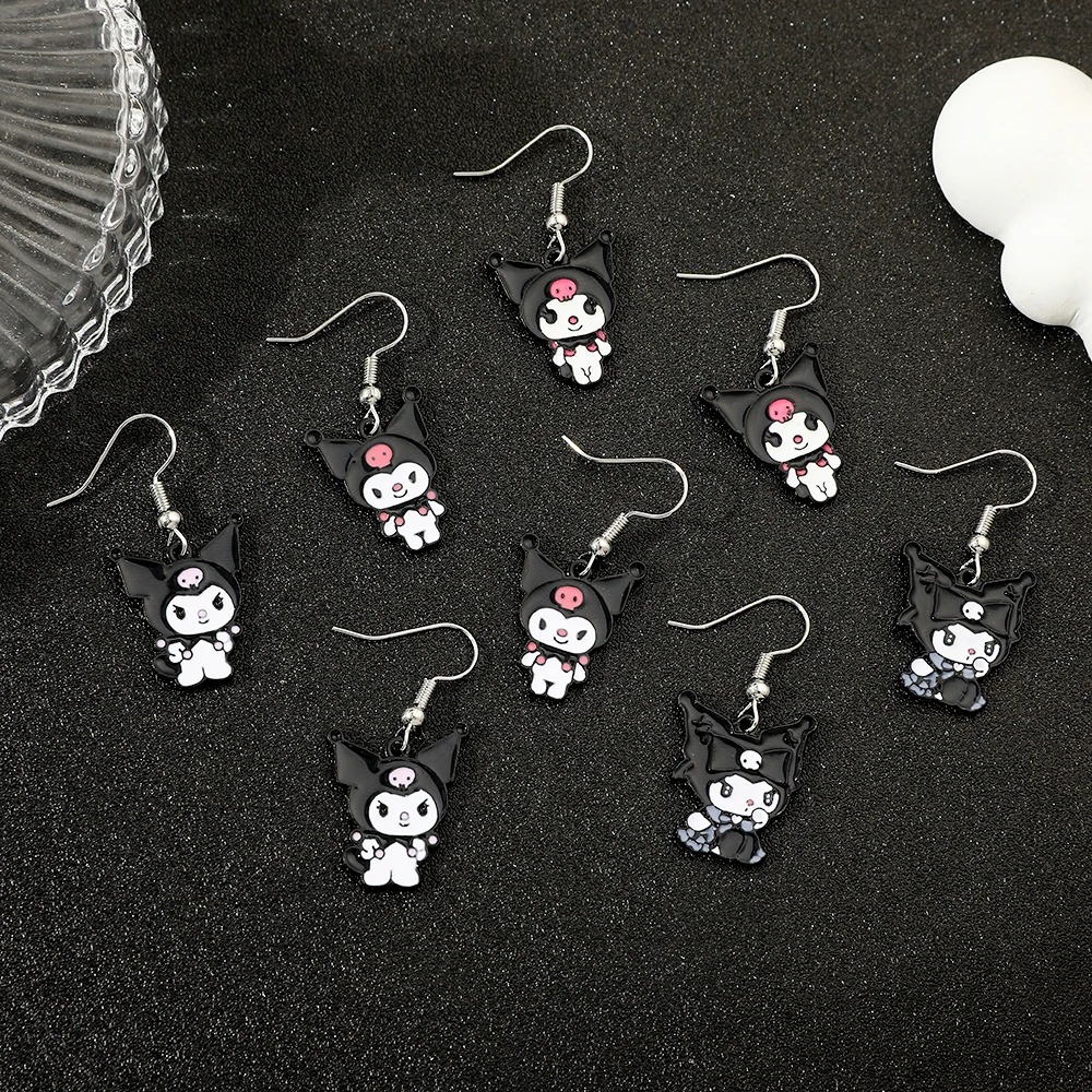 Sanrio Cartoon Kuromi Earrings Fashion Beautiful Girl Earrings Campus Cute Girl Earrings Boutique Gifts