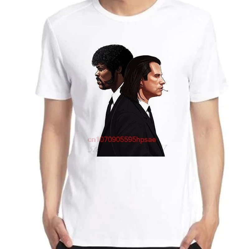 Pulp Fiction V6 John Travolta Samuel L. J Movie Poster Graphic T Shirts Cotton New Shirts And T-Shirts Mens Print T Shirt