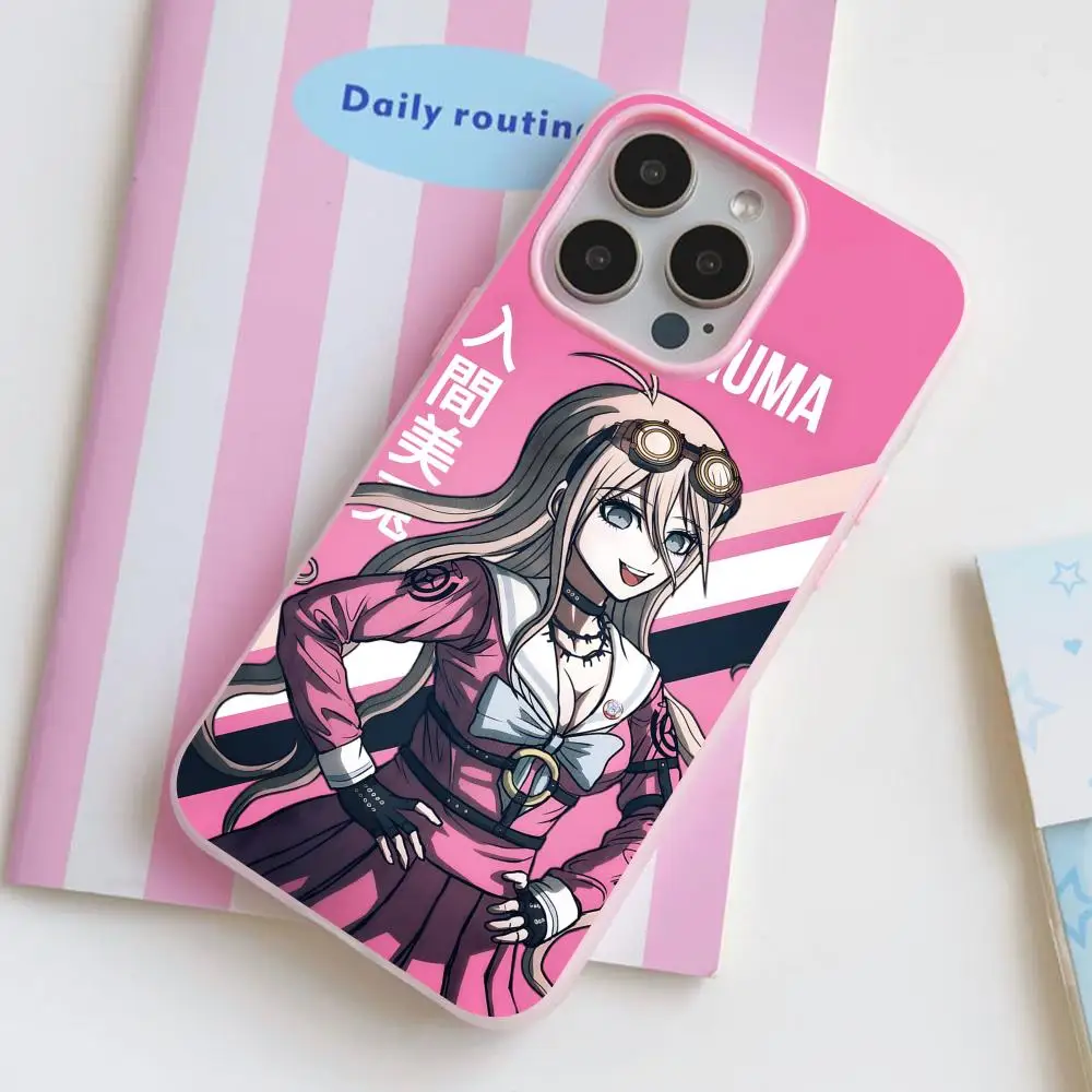 

Danganronpa Miu Iruma Phone Case for iPhone 17 16 15 14 13 12 11 Air Pro Max Plus Jelly Double layer Pink Cover