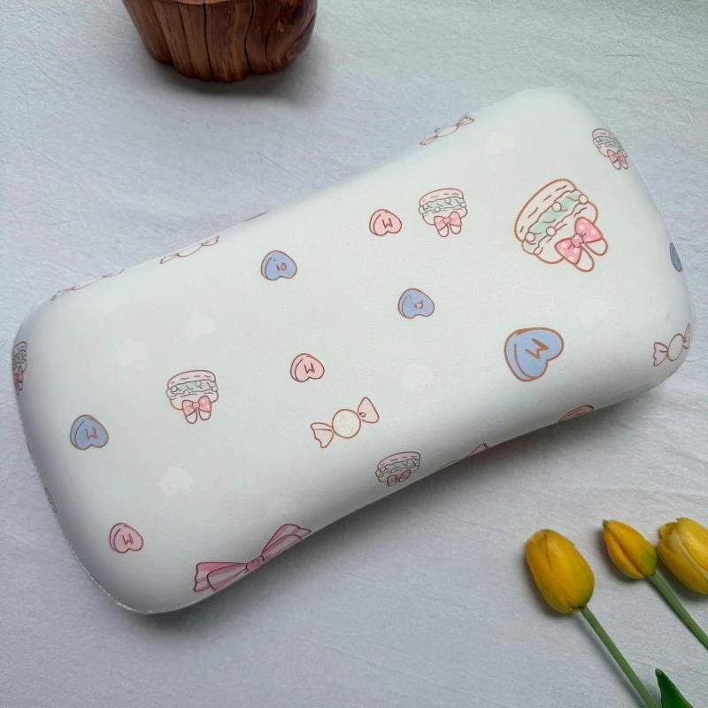 Cute Cartoon Hello Kitty Kuromi Cool Silky Memory Foam Pillow, Lumbar Support Cushion, Office Nap Pillow Washable Cover