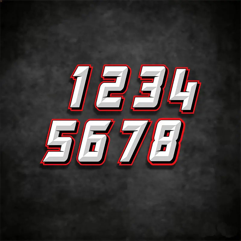 1Pc Racing Number Car Motorcycle Decal Sticker Reflective Waterproof for Helmet Window