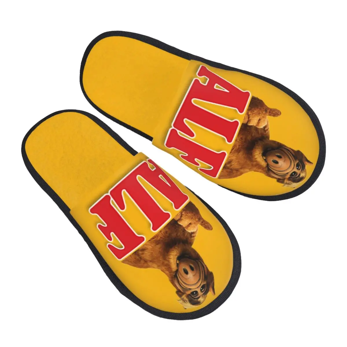 Custom ALF Alien Life Form Memory Foam Slippers Women Comfy Warm Alien Life Form House Slippers