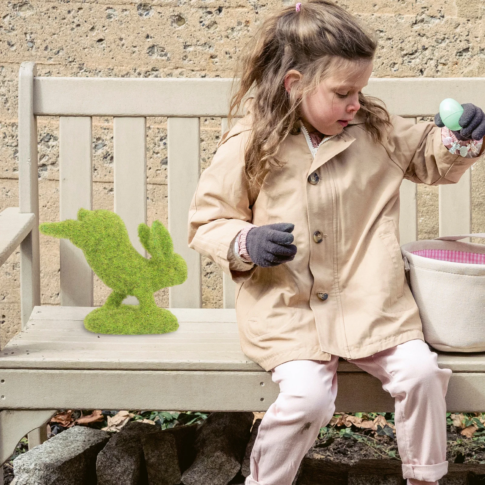 

1Pcs Simulation Flocking Rabbit Realistic Decor for Outdoor Garden Patio Lawn Micro Landscape Miniature Ornament Easter