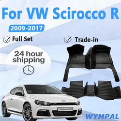 Car Floor Mats For VW Scirocco R 3R 2009-2017 DropShipping Center Interior Accessories 100% Fit Leather Carpets Rugs Foot Pads