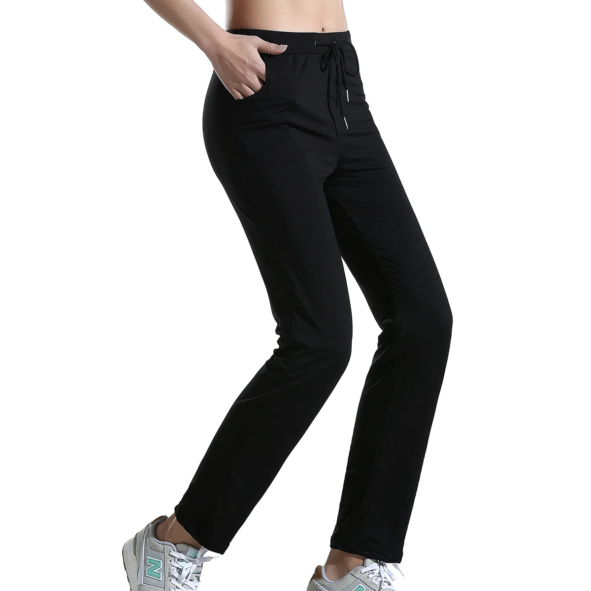 Women Summer Wear Solid Color Full Length Long Pants Lady Super Elastic Yoga Pants Loose Elastic Wasit Fashion Trousers